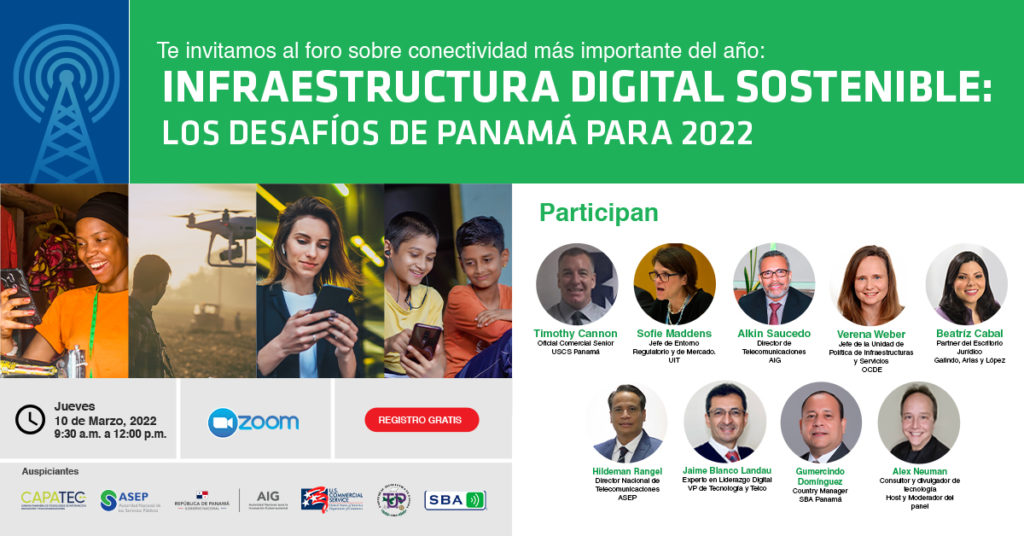 Expertos analizarán los desafíos para el desarrollo de la infraestructura digital sostenible en Panamá